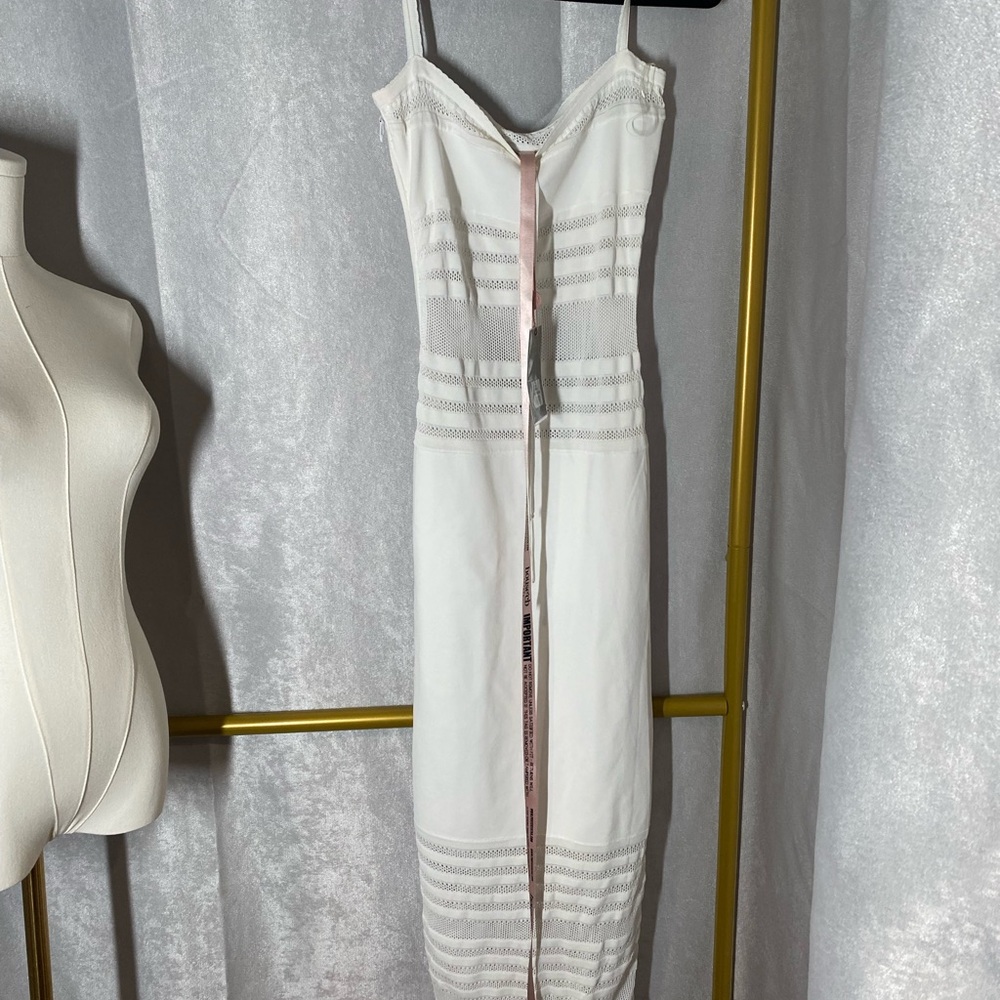 NWT House of CB Elegant White Full Length Slip Dress M